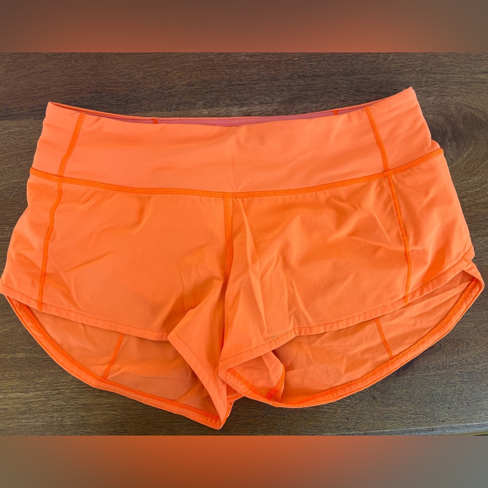 Lululemon Speed Up Low Rise 2.5” Short NEON ORANGE
